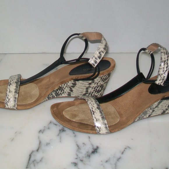 Style&co. T Strap Wedge Sandals Snake Print 9 - Picture 4 of 8